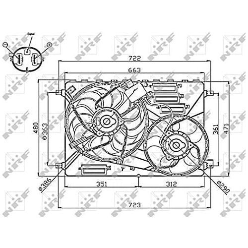 NRF Radiator Fan fits Land Rover Freelander 2 NRF  - Dynamic Drive