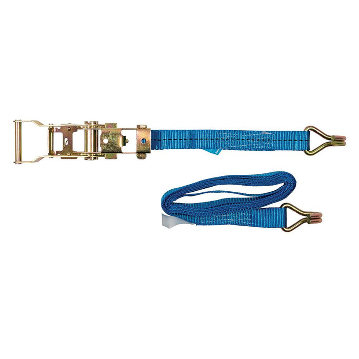 Silverline Ratchet Tie Down Strap J-Hook 3m x 27mm - Rated 350kg Capacity 700kg