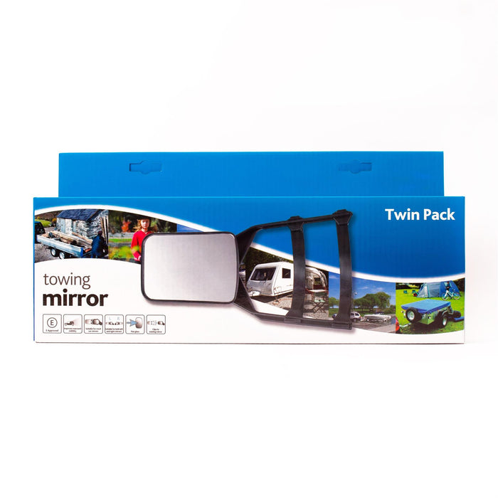 2x Caravan Towing Mirrors Car Van Wing Mirrors Extension Mirror Pair Flat Glass