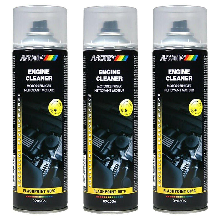 3X Motip Spray Engine Cleaner & Degreaser Removes Oil Dirt Grease & Grime Fast