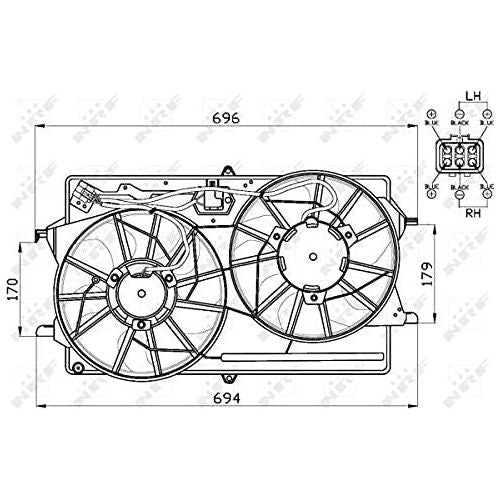 NRF Radiator Fan fits Ford Focus NRF  - Dynamic Drive