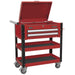 Sealey Heavy-Duty Mobile Tool & Parts Trolley 2 Drawers & Lockable Top Red Sealey  - Dynamic Drive