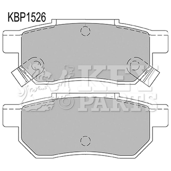 Genuine Key Parts KBP1526 Rear Brake Pads-Includes Wear Indicators (Akebono) Key Parts  - Dynamic Drive