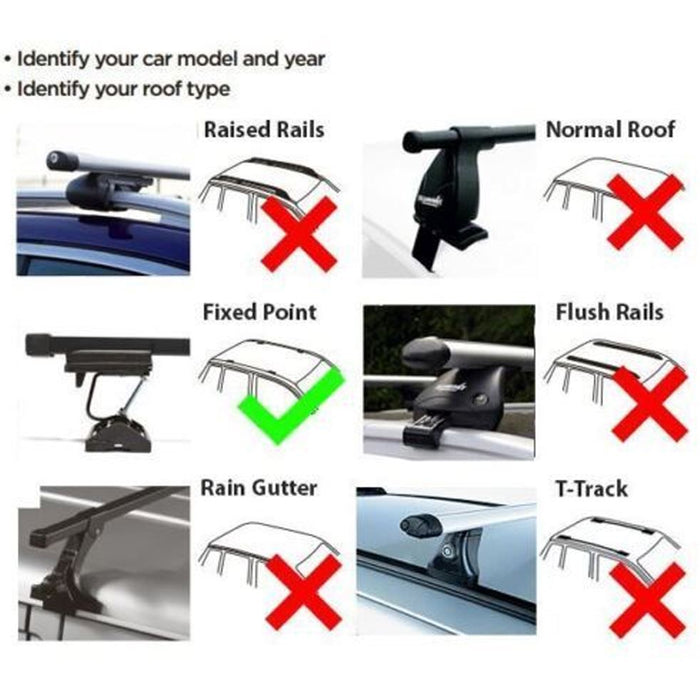 Aluminium Roof Bars Rack Black fits Ford Tourneo Custom 2013- V362