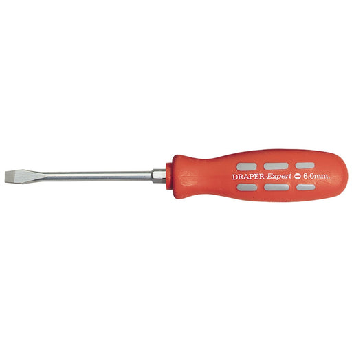 Draper Plain Slot Flared Tip Mechanic's Screwdriver, 100 x 6mm (Sold Loose) Draper  - Dynamic Drive