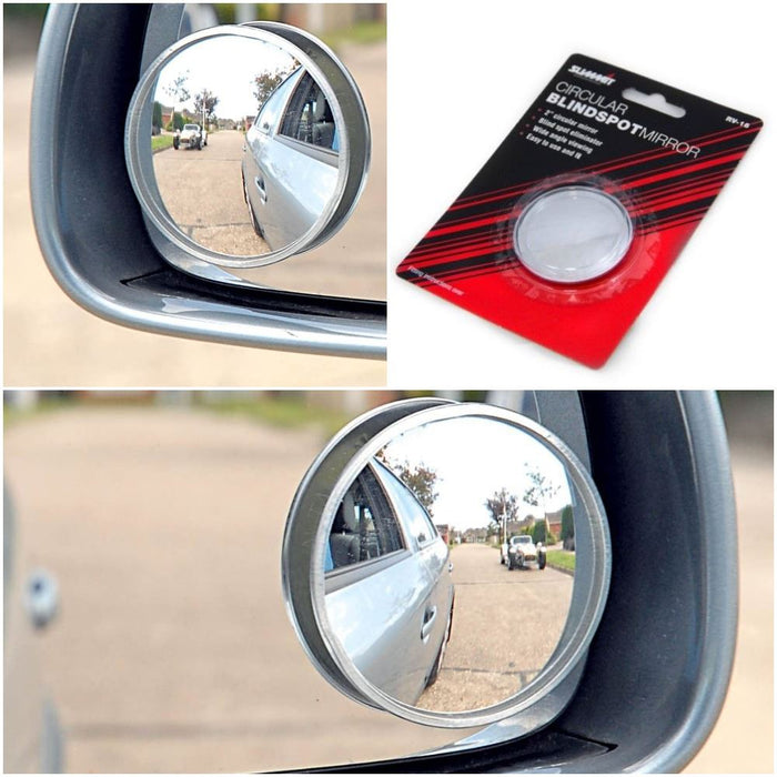 2x Blind Spot Mirror Round Adhesive 2" Inch Easy Fit Wide View Angle Car Van UKB4C  - Dynamic Drive