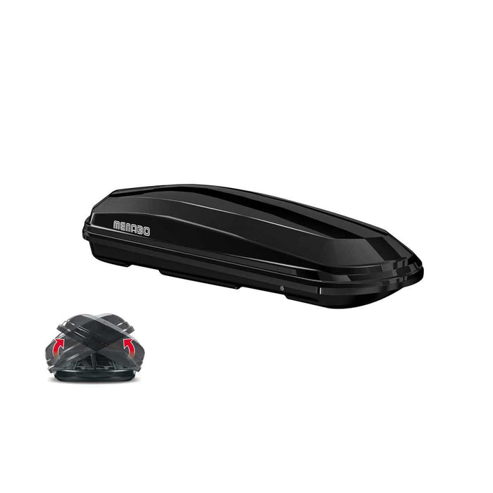 Menabo Diamond 500 Litre Black Roof Box with Duo / Dual Opening (75kg Max.) Menabo  - Dynamic Drive