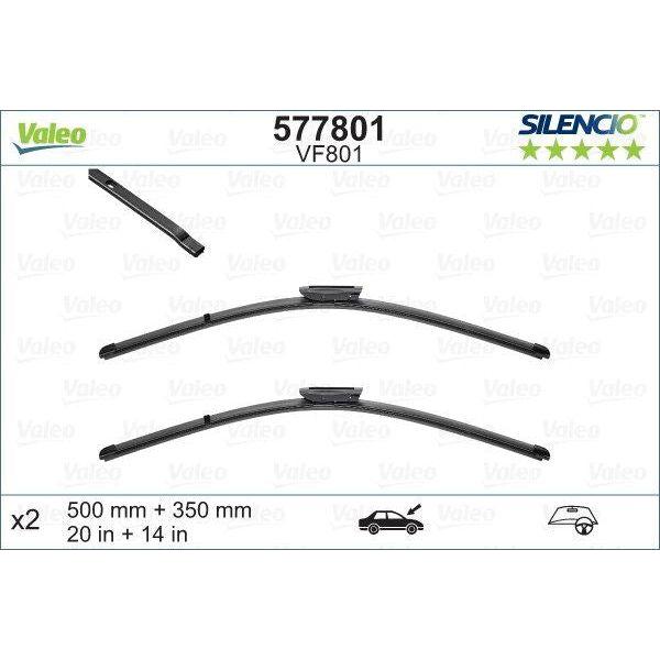 Valeo Wiper Blades Kit 577801 Automotive Part fits Renault Twingo Iii Valeo  - Dynamic Drive