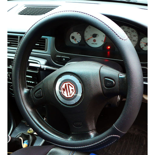 Black Steering Wheel Cover Soft Grip Leather Look for ZS All Years UKB4C  - Dynamic Drive