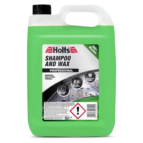 4 x Holts Car Shampoo and Wax Streak Free Professional Wash Polish Shine 5L Holts  - Dynamic Drive