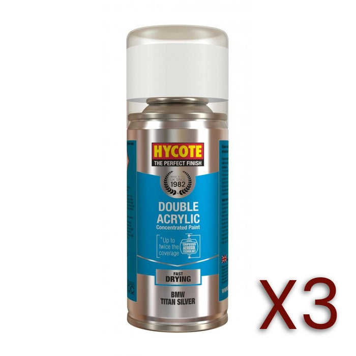 3x Hycote Aerosol Paint for Bmw Titan/Titanium Silver (Metallic)150ml Hycote  - Dynamic Drive