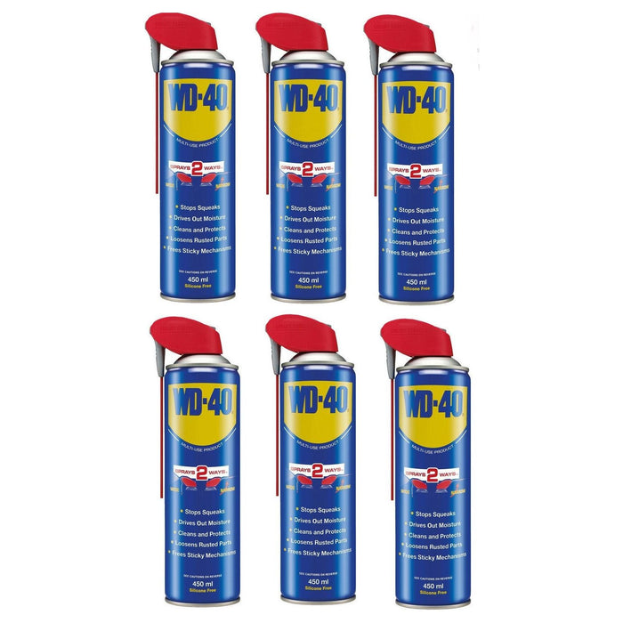 6 x WD40 Aerosol Smart Straw 450ml