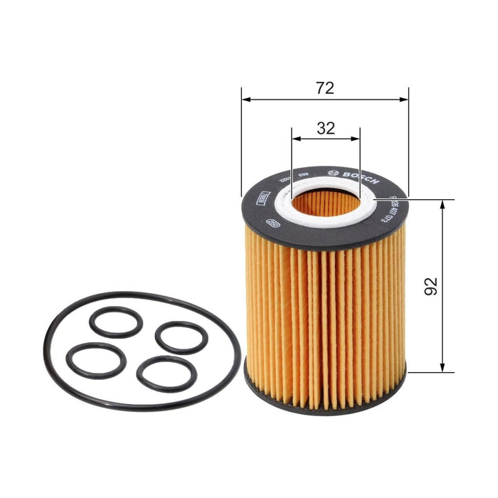 Bosch Car Oil Filter P7073 fits Vauxhall Zafira CDTi|CDTi ECOTEC - 1.7 - 07- F02