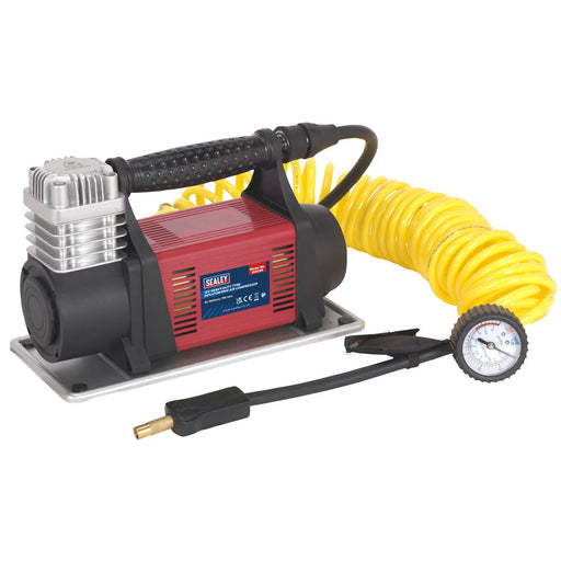 Sealey Tyre Inflator/Mini Air Compressor 12V Heavy-Duty MAC06 Sealey  - Dynamic Drive