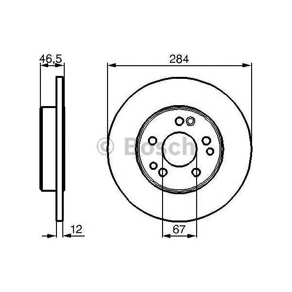 Bosch Brake Discs Pair fits Mercedes-Benz E E250 TD - 2.5 - 93-95