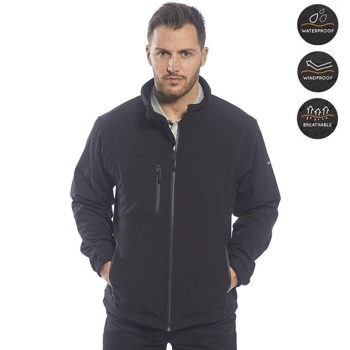 Portwest Softshell Jacket - Black - Large Portwest  - Dynamic Drive