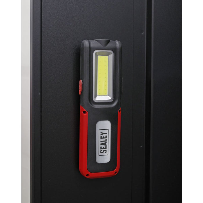 Sealey Rechargeable Inspection Light 5W COB & 3W SMD LED with Power Bank Red Sealey  - Dynamic Drive