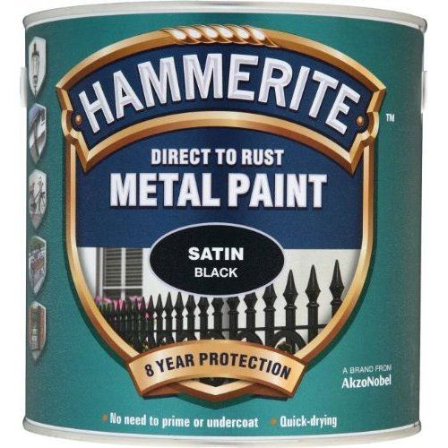 Hammerite Direct To Rust Metal Paint- Satin Black - 2.5 Litre Hammerite  - Dynamic Drive