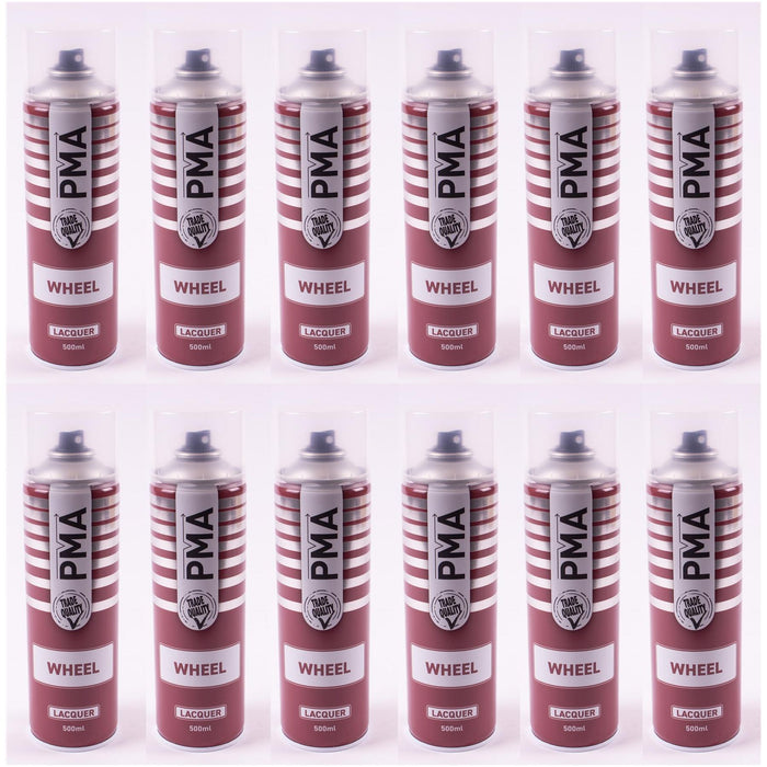 12 X PMA Wheel Lacquer Clear Paint Spray 500ml Laquer Bodyshop Repair PMA  - Dynamic Drive