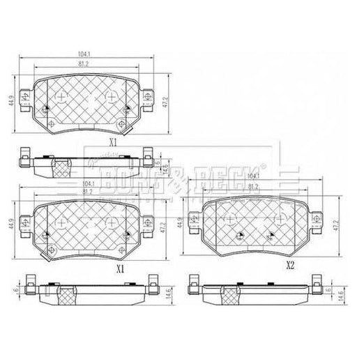 Genuine Borg & Beck Rear Brake Pads fits Mazda 6 Est Elec HB 1212 BBP2601 Borg & Beck  - Dynamic Drive