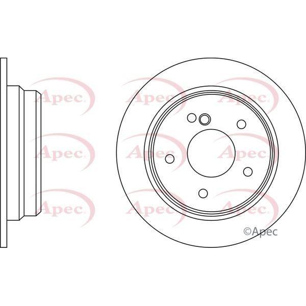 APEC Brake Disc (Rear) (Single) DSK3633 fits Mercedes-Benz