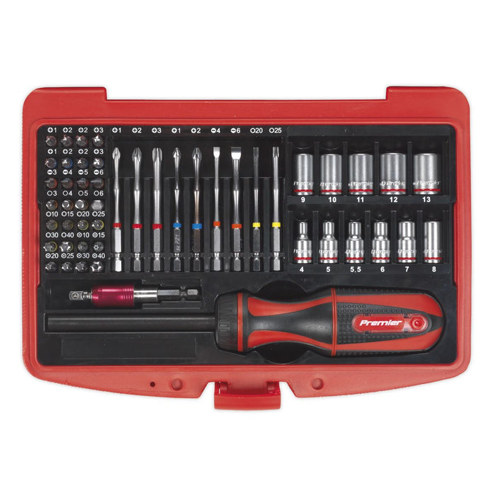 Sealey Fine Tooth Ratchet Screwdriver & Accessory Set 51pc AK64903