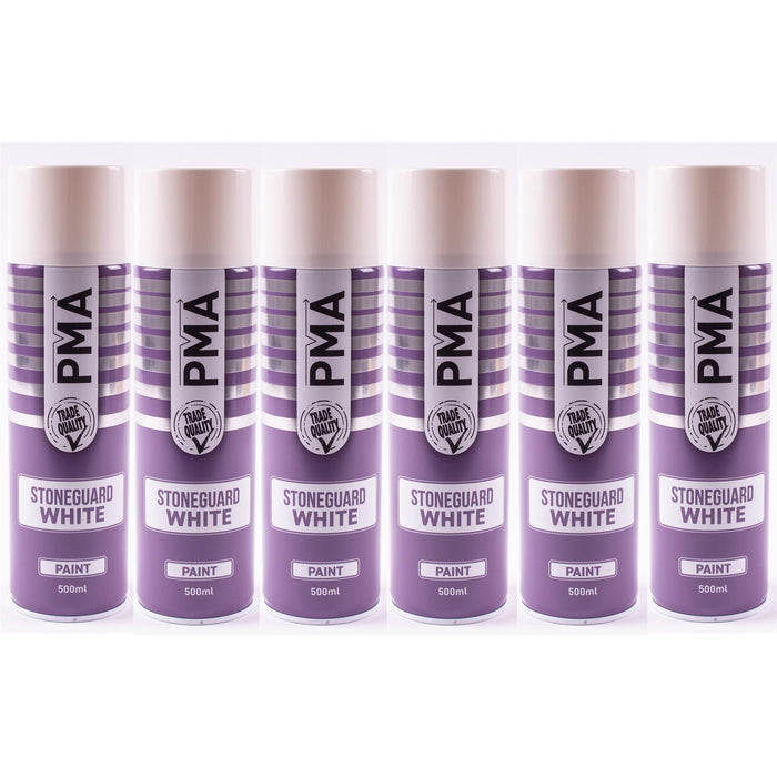 6x Stone Guard White Aerosol Spray Autotek AT00SGW500 UNDERSEAL 500 ML AEROSOL