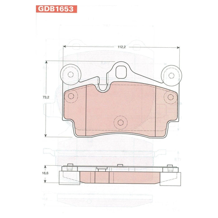 Genuine TRW Brake Pads (Rear) (R90) GDB1653