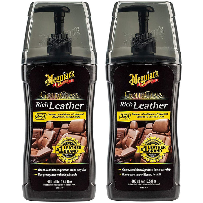 2x Meguiar's G17914EU Gold Class Rich Leather Cleaner and Conditioner 400ml Meguiar's  - Dynamic Drive