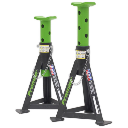 Sealey AXLe Stands (Pair) 3 Tonne Capacity per Stand Green AS3G Sealey  - Dynamic Drive