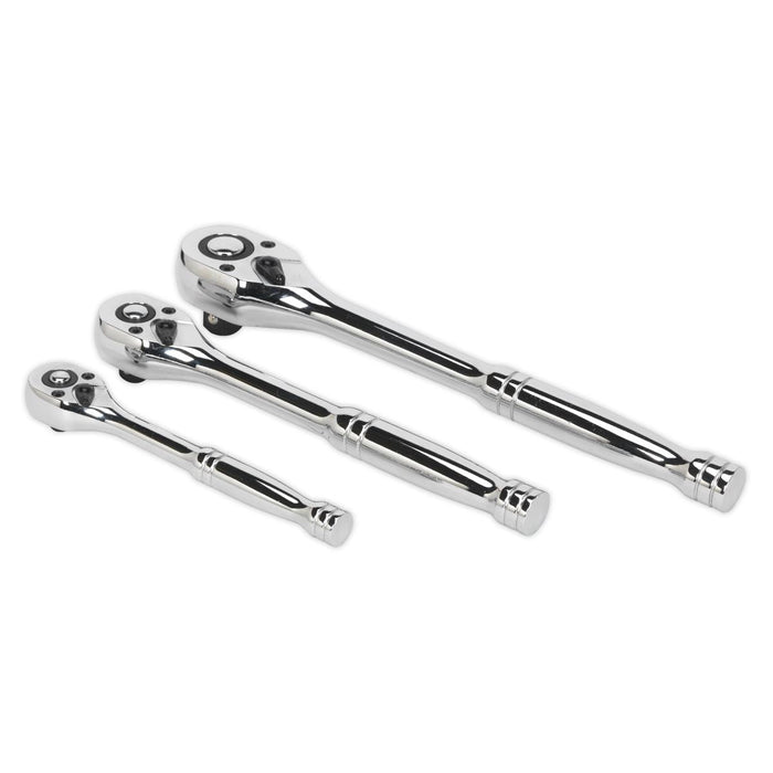 Sealey Ratchet Wrench Set 3pc Pear-Head Flip Reverse AK6672