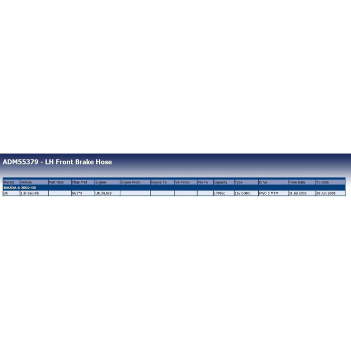 Blue Print ADM55379 Brake Hose Fits Mazda