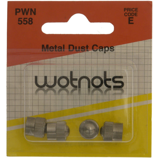 Wot-Nots Car Dust Caps - Chrome Metal - Pack Of 4 Wot-Nots  - Dynamic Drive