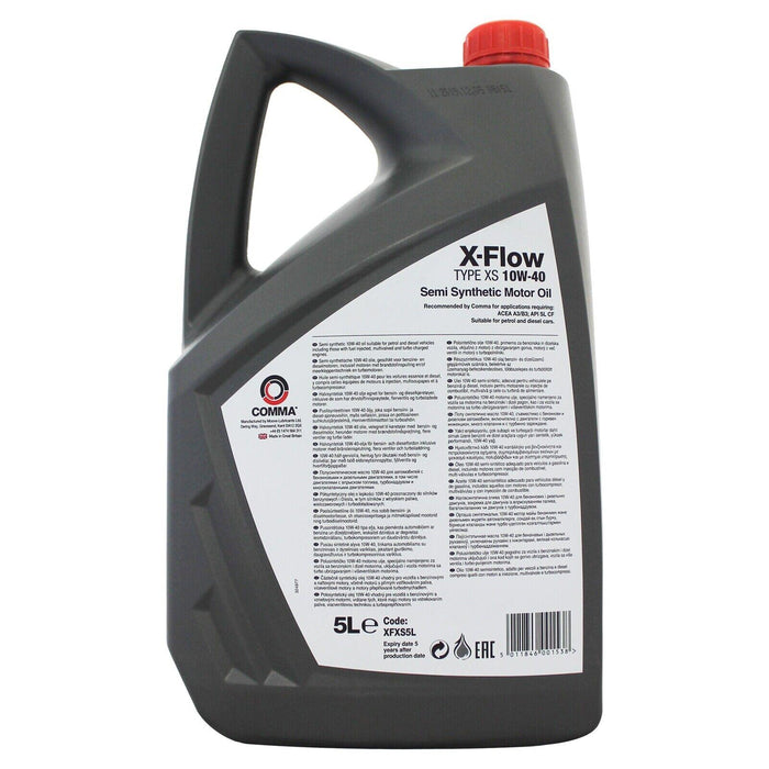 Comma - XFXS5L - X-FLOW TYPE XS 10W40 Semi synthetic motor oil ACEA A3/B3 5L