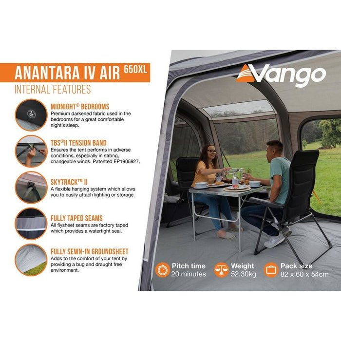 Vango Anantara IV Air 650XL Cloud Grey Tent 6 Berth Vango  - Dynamic Drive