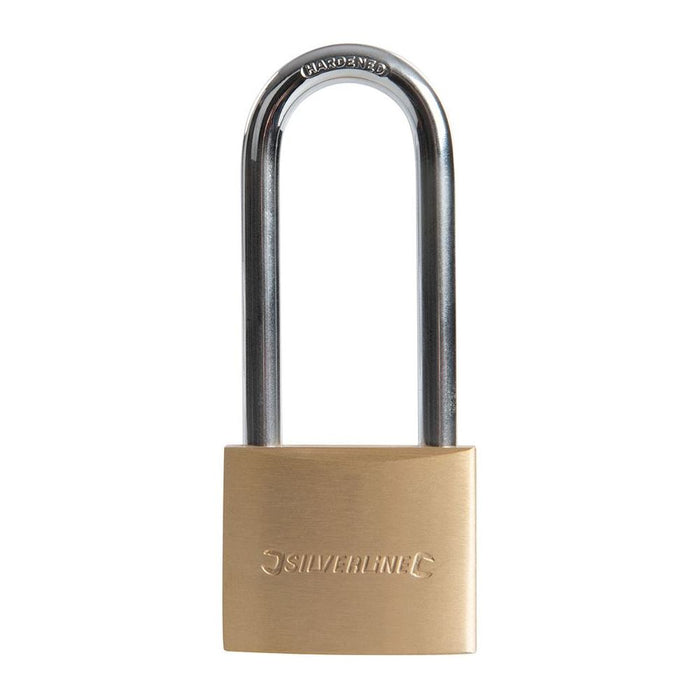 Silverline Brass Padlock Long Shackle 50mm