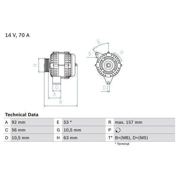 Bosch Reman Alternator 3976 0986039760