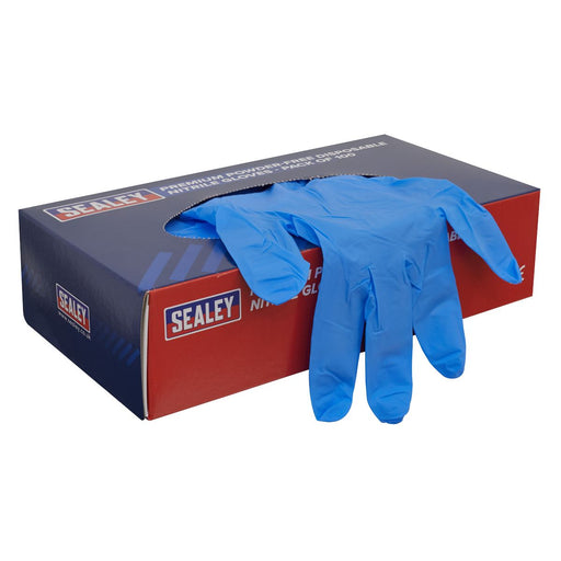 Sealey Premium Powder-Free Disposable Nitrile Gloves Large Pack of 100 SSP55L Sealey  - Dynamic Drive