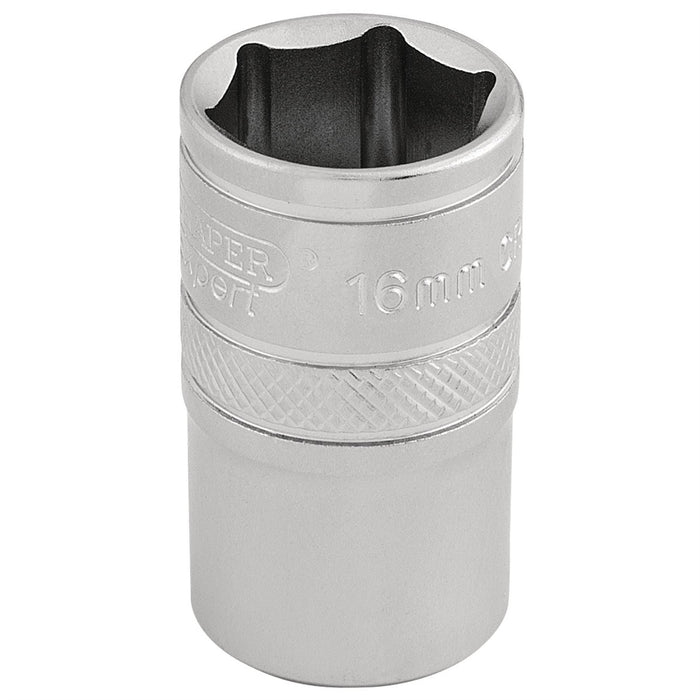 Draper 6 Point Metric Socket, 1/2" Sq. Dr., 16mm 16606