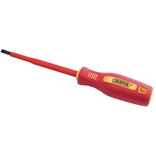 Draper Fully Insulated Plain Slot Screwdriver, 5.5 x 125mm 46518 Draper  - Dynamic Drive