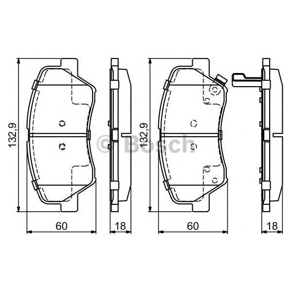 Genuine Bosch Brake Pad Set Bp1686 fits KIA Niro Hybrid - 1.6 - 16- 0986494691