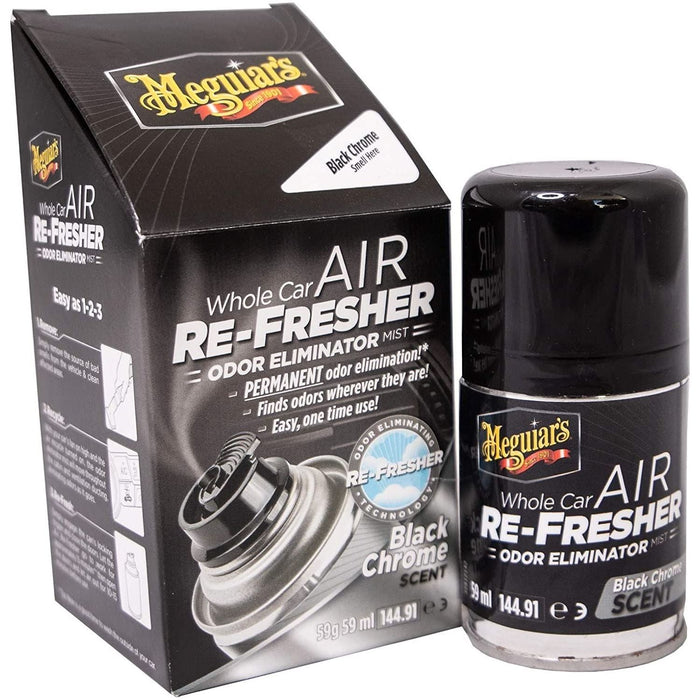 Meguiar's Whole Car Air Re-Fresher Odor Eliminator Black Chrome Scent 59ml Meguiar's  - Dynamic Drive