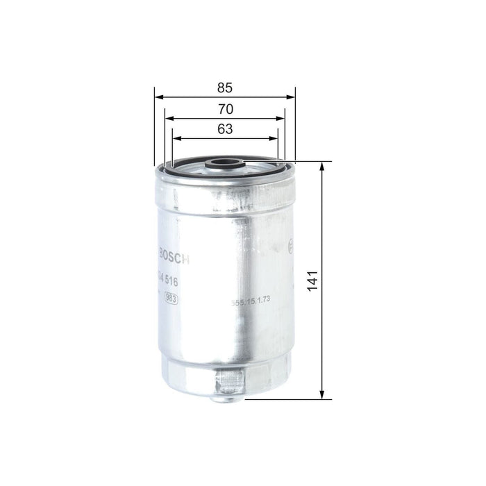 Bosch Car Fuel Filter N4516 fits Hyundai i30 CRDi|CRDi VGT - 1.6 - 12- 145743451