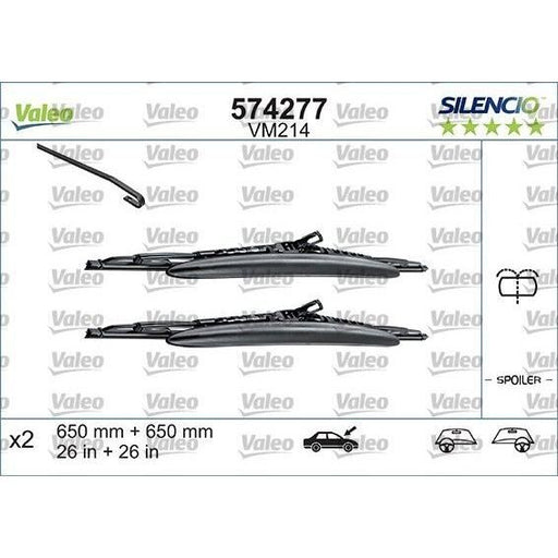 Valeo Wiper Blades Kit 574277 Automotive Part fits PSA Group Valeo  - Dynamic Drive