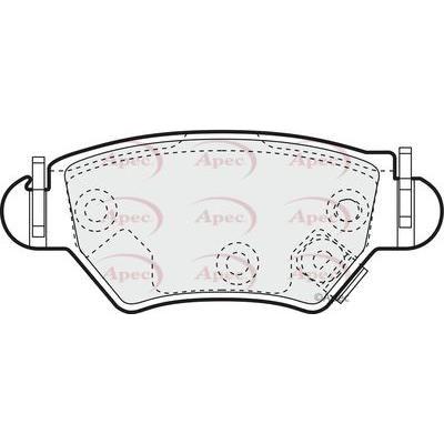 Apec Brake Pads Rear Fits Opel Astra Zafira Vauxhall Apec  - Dynamic Drive