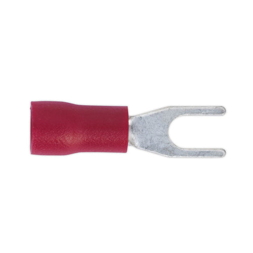 Sealey Easy-Entry Fork Terminal3.7mm (4BA) Red Pack of 100 RT13 Sealey  - Dynamic Drive