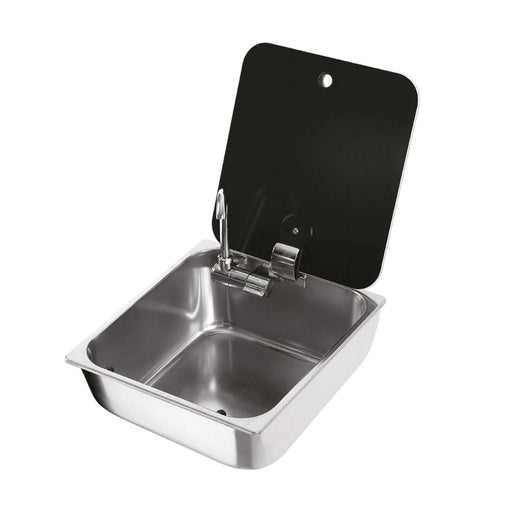 CAN Sink with Glass Lid & Tap 350 x 320mm CAN  - Dynamic Drive