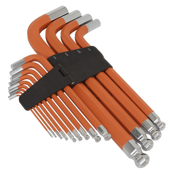 Sealey Jumbo Ball-End Hex Key Set 13pc Anti-Slip Imperial AK71870 Sealey  - Dynamic Drive