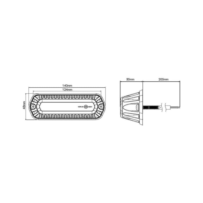 Ring Automotive RCV2210 TM LED Strobe, Amber