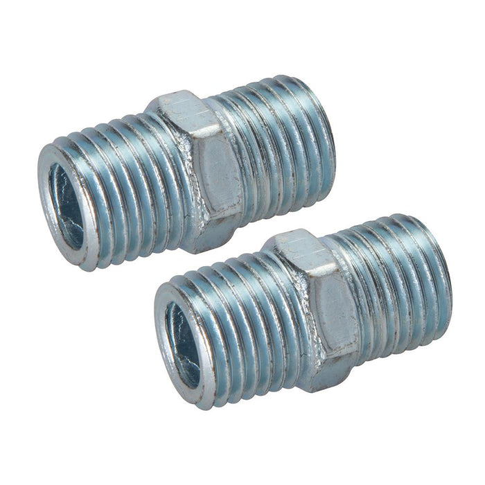 Silverline Air Line Equal Union Connector 2pk 1/4" BSPT Silverline  - Dynamic Drive